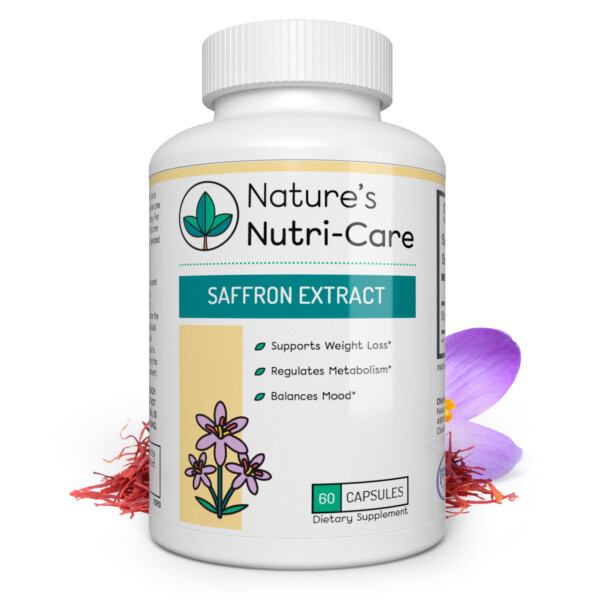 Nature's Nutri-Care Pure Saffron Extract - 88.5 mg - 60 Capsules - Appetite Suppressant and Metabolism Booster Weight Loss Supplement - Made in USA Supplement Facts