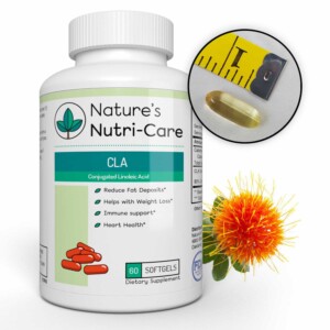Nature's Nutri-Care CLA Safflower Oil Supplement - 1000 mg - 60 Softgels - Weight Loss and Muscle Growth Supplement - Conjugated Linoleic Acid- Made in USA