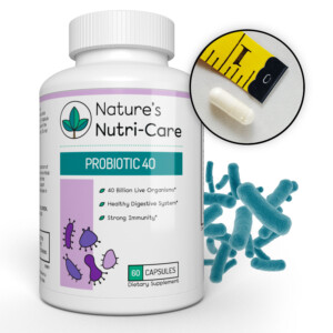 Nature's Nutri-Care Probiotic Supplement - 40 Billion Live Cultures - 60 Capsules - Acidophilus, Bifido Lactis, Plantarum, and Paracasei Organisms - MAKTREK Bi-Pass - Digestive and Immune Health