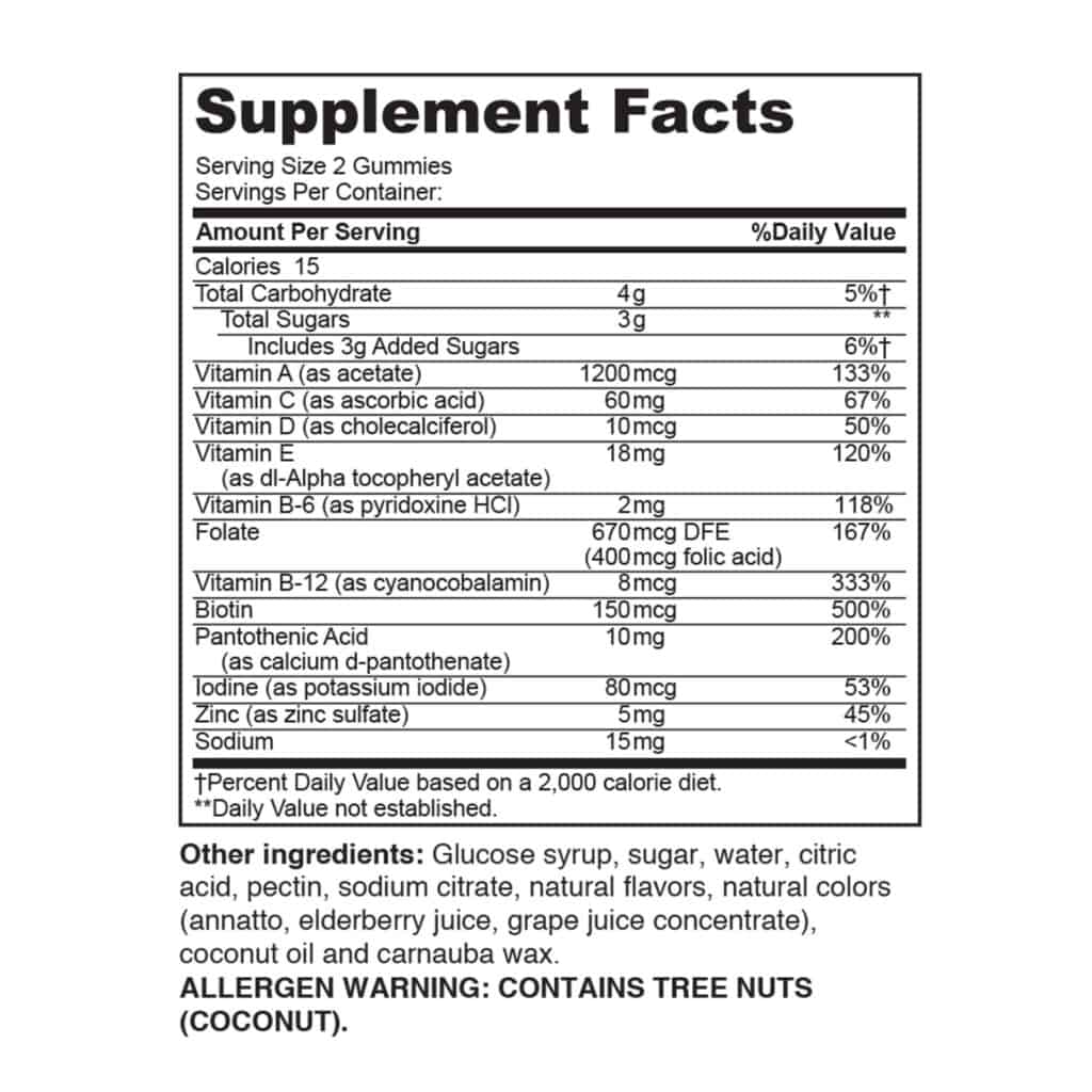 Adult Gummy Vitamins Essential Vitamins Antioxidants Minerals 