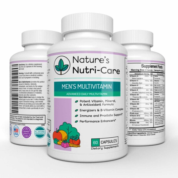 MULTIVITAMIN FOR MEN Men's Multivitamin - VITAMIN AND MINERAL BLEND – Contains a complete blend of the essential vitamins and minerals needed for good health.