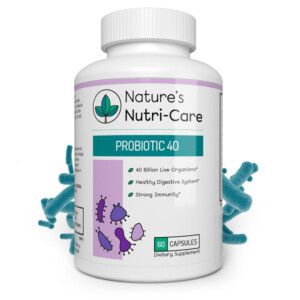 Nature's Nutri-Care Probiotic Supplement - 40 Billion Live Cultures - 60 Capsules - Acidophilus, Bifido Lactis, Plantarum, and Paracasei Organisms - MAKTREK Bi-Pass - Digestive and Immune Health