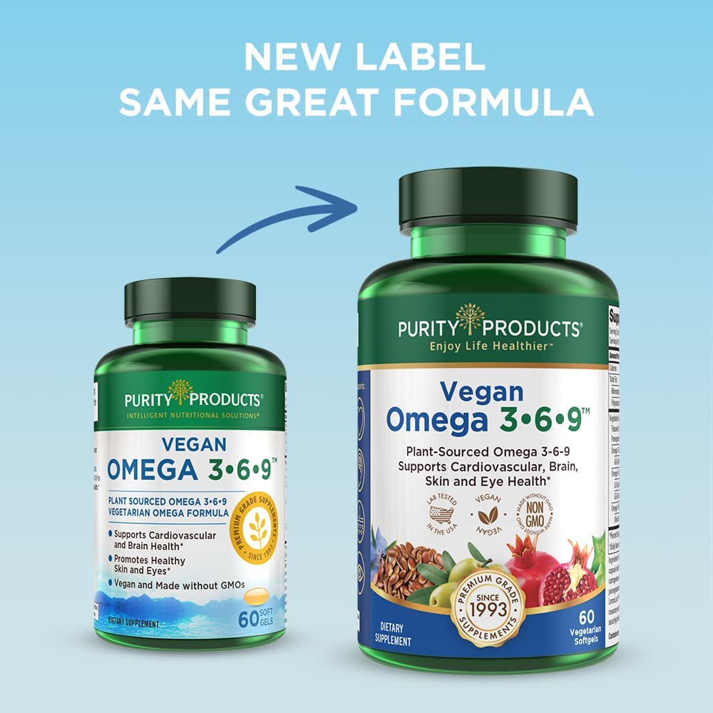 Purity Products Omega 3 6 9 Vegan and Vegetarian Omega Formula